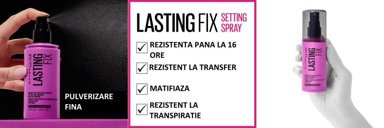 Spray pentru fixarea machiajului Lasting Fix, 100 ml, Maybelline